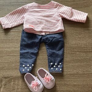 🔥 3/$25 - Our Generation 18” doll outfit (top, jeans, shoes)